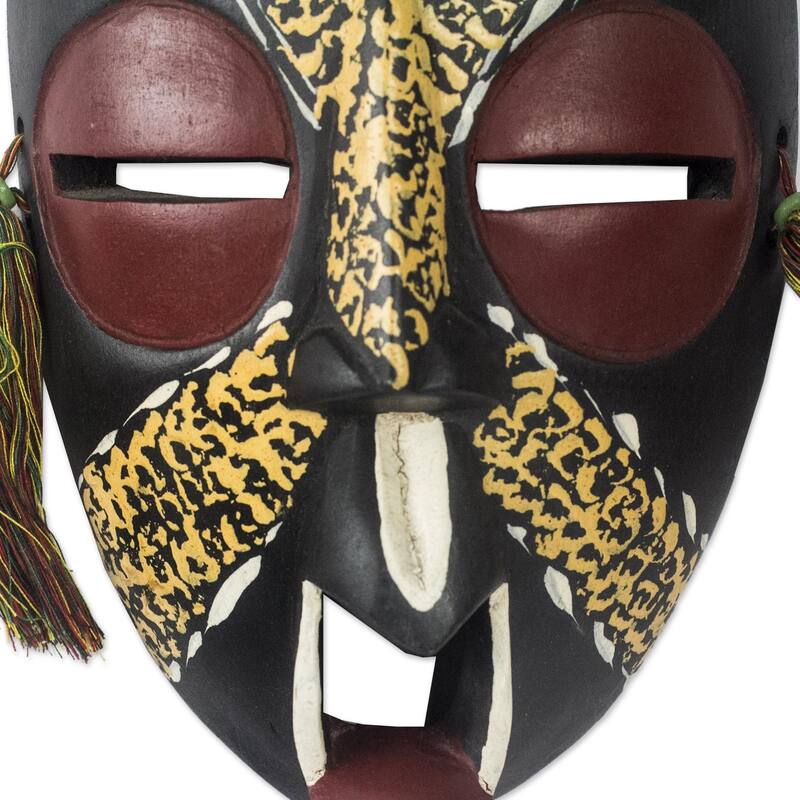 Novica Handmade Nyame Bekyere African Wood Mask