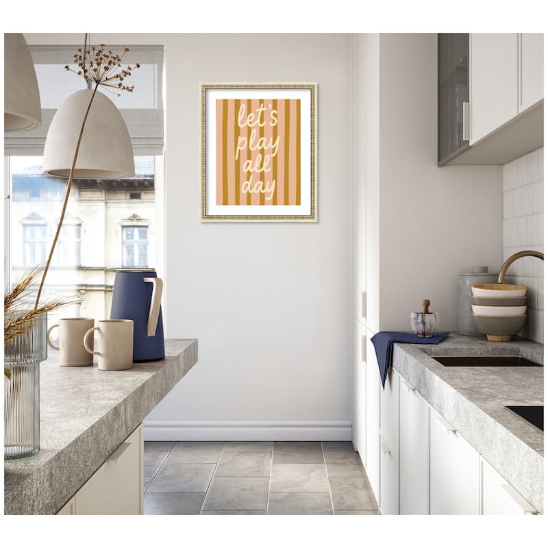 Kate and Laurel Lets Play All Day by Laura Moss Framed Wall Art Print