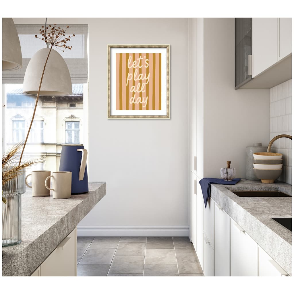 Kate and Laurel Lets Play All Day by Laura Moss Framed Wall Art Print