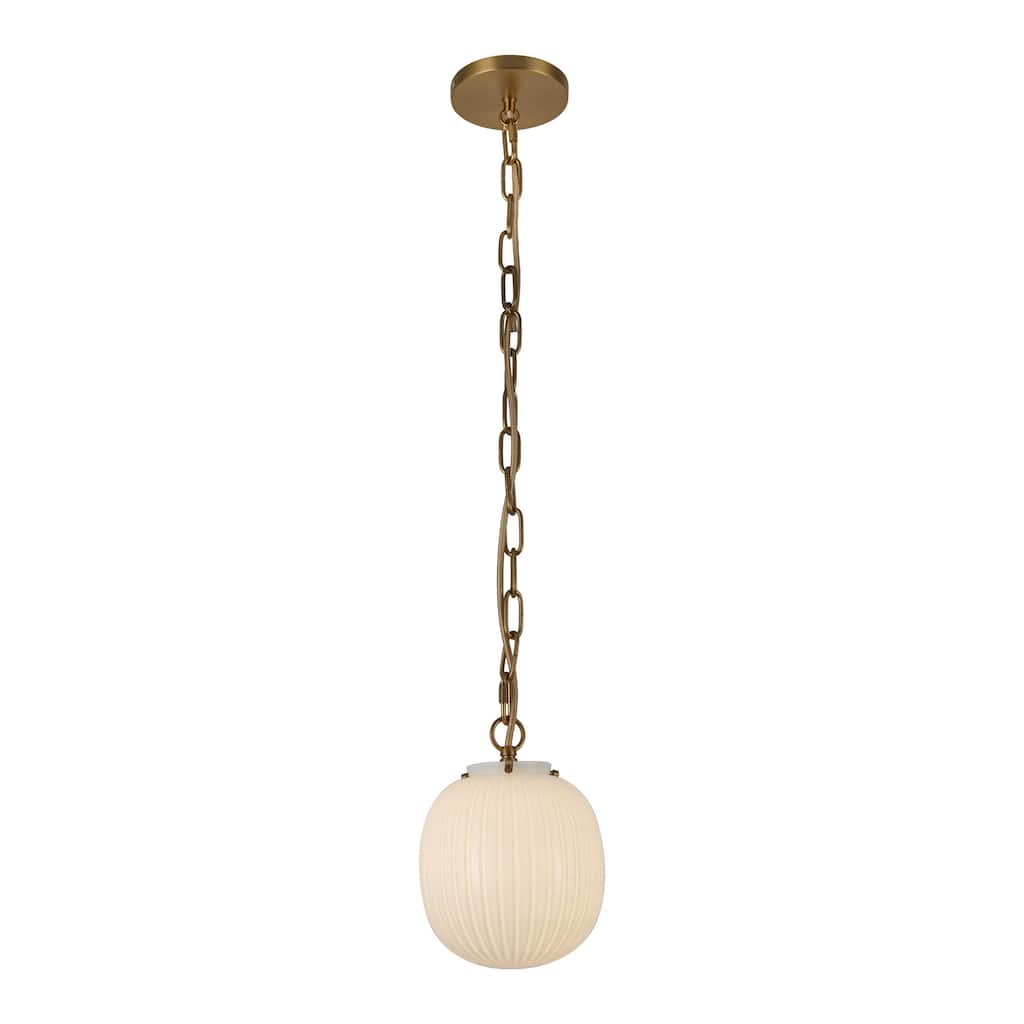 Alora Lighting PD579107 Cherise 7" Wide Mini Pendant with Ribbed Opal