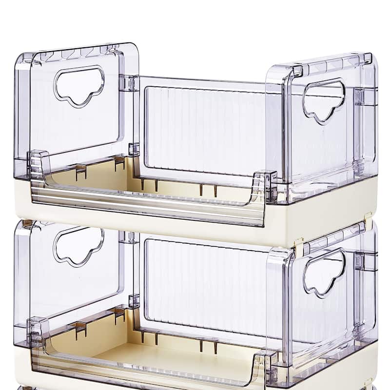 Javlergo 3 Tier Utility Carts, Rolling Metal Storage Cart with Handle and Lockable Wheels, Multifunctional Storage Shelves