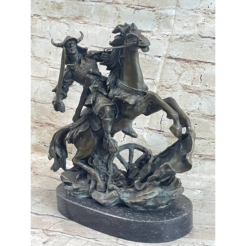 Japanese Samurai Warrior On Imitative Horseback Bronze Sculpture Statue Original Kamiko