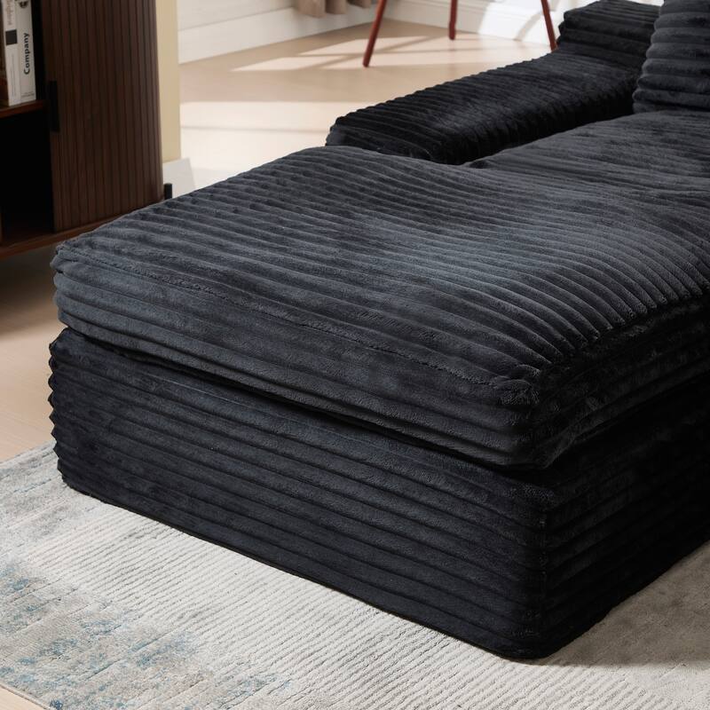 98" Modular Sectional Sofa for Living Room, L-Shape Couch 3 Seat Sofa Sponge Compression Sofa with Chaise Lounge