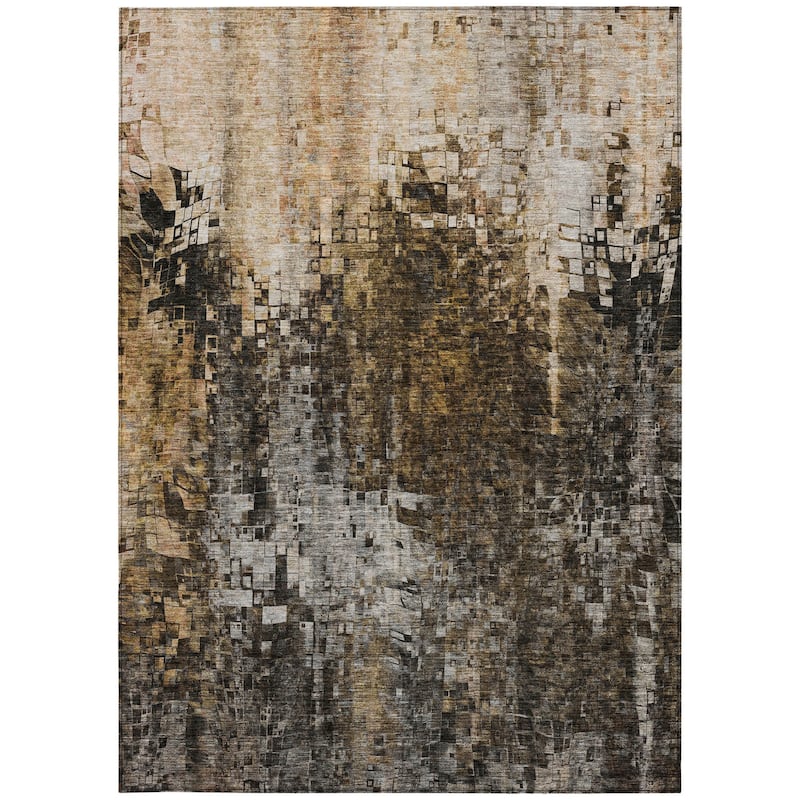 HomeRoots Abstract Transitional Rectangle Outdoor Rug
