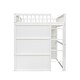 preview thumbnail 12 of 13, White+Gray Full Size Solid Wood House Loft Bed With Ladder for Kids, Boys and Girls, Bedroom