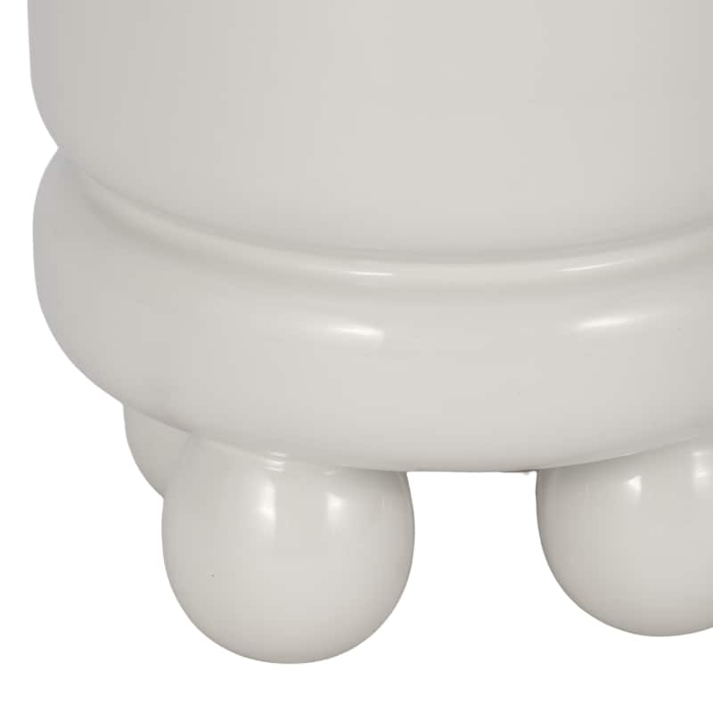 7" Knobby Footed Planter, White, , 7"H,