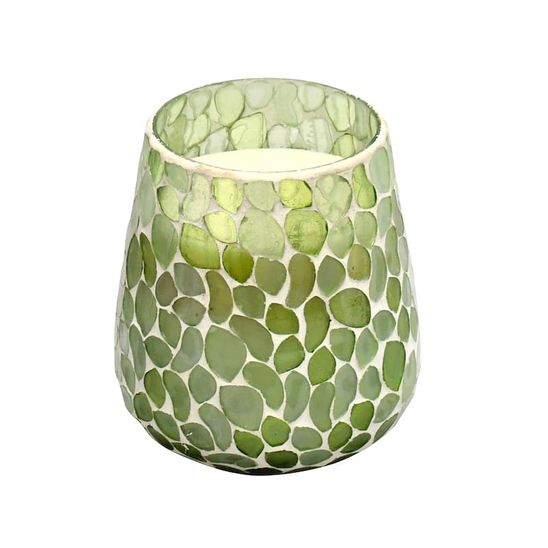 Sagebrook Home Glass, 5" High 18 Oz Mosaic Scented Candle - 5" x 5" x 5"