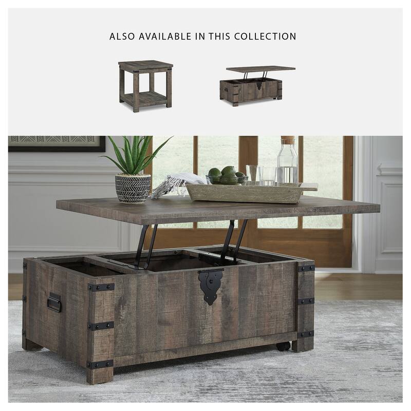 Signature Design by Ashley Hollum Brown Lift Top Cocktail Table - 47"W x 28"D x 18"H