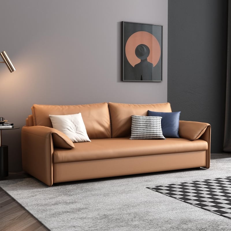 JASIWAY 65.4'' Vegan Leather Sofa Bed Sleeper Sofa