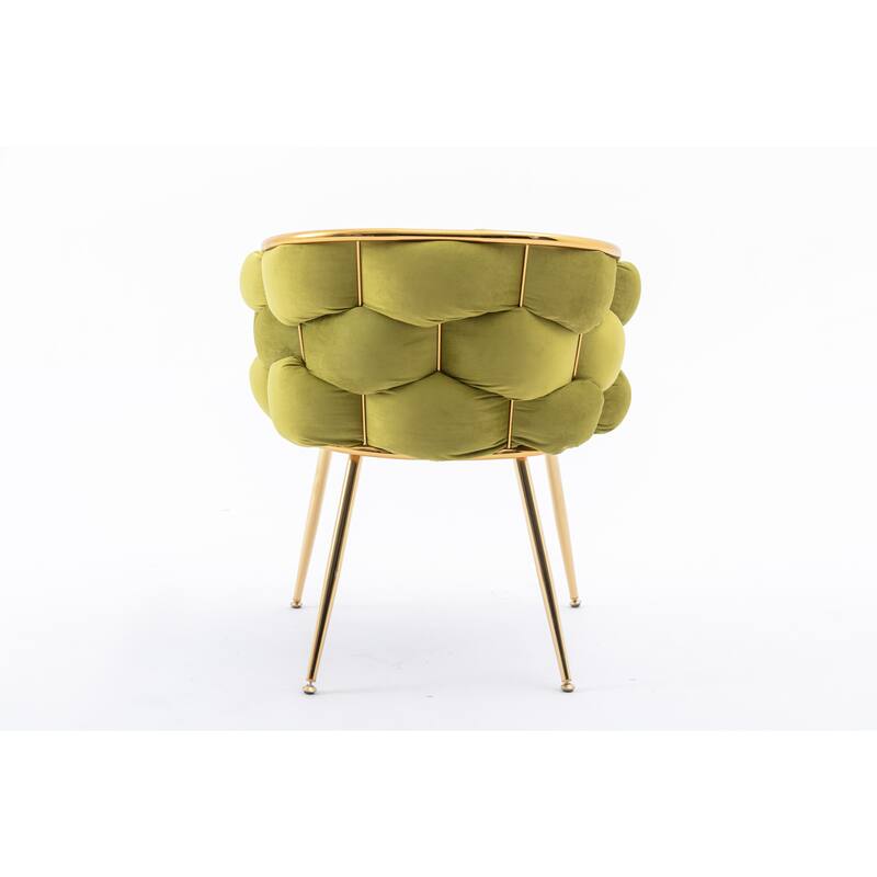 Modern 28.7" Velvet Upholstered Accent Chairs with Gold - Plated Metal Legs (Set of 2)