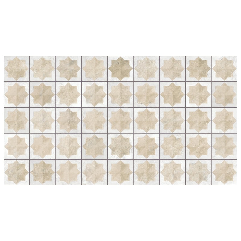 Merola Tile Tetuan Astre Arena White 12-1/8" x 21-7/8" Porcelain Wall Tile