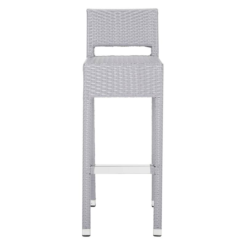 SAFAVIEH Landry Indoor-Outdoor Stacking Grey 30-inch Counter Stool - 13"W x 18"D x 38"H