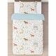 preview thumbnail 3 of 4, Woodland Animal Toile Collection Boy or Girl 2-piece Twin-size Comforter Set - Grey Green Brown Bear Deer Fox Forest Animals
