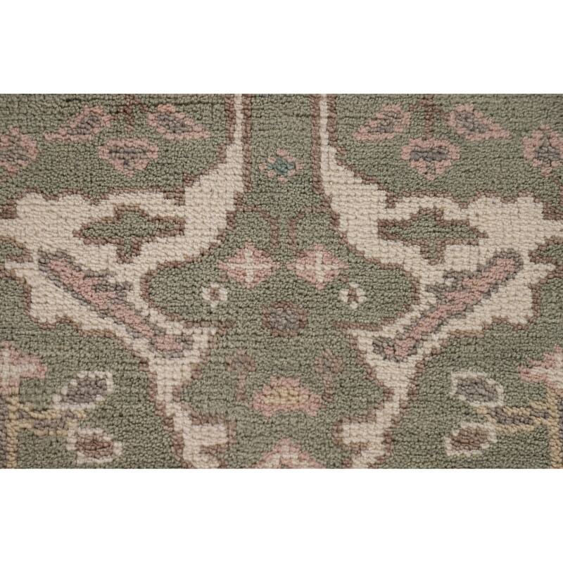 Green Oushak Indian Accent Rug Handmade Wool Carpet - 2'8"x 6'0"