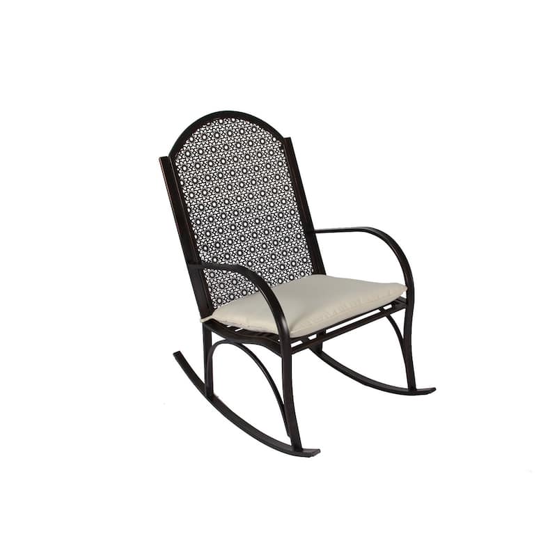 Garden Oiled Copper Metal Rocking Chair with Cushion