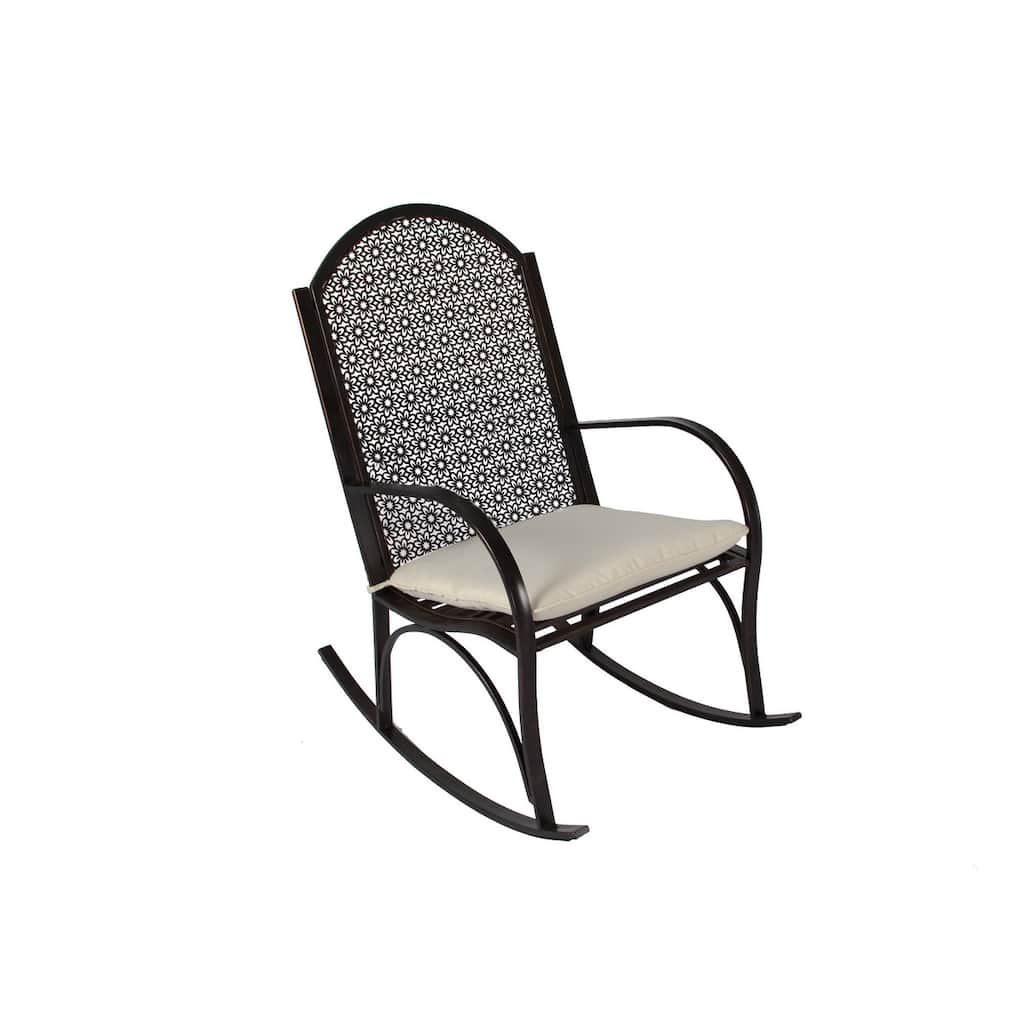 Garden Oiled Copper Metal Rocking Chair with Cushion