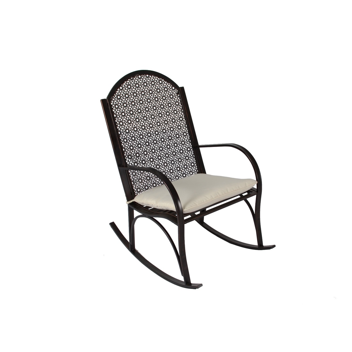 Garden Oiled Copper Metal Rocking Chair with Cushion