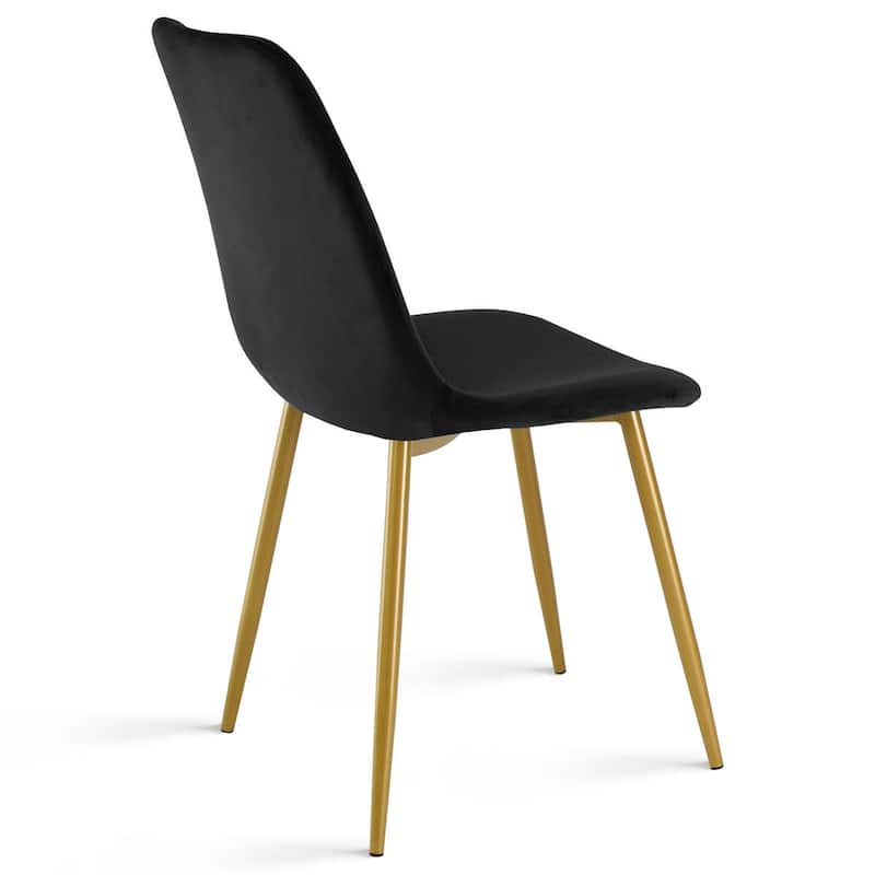 Velvet Upholstered Gold Frame Dining Chair Side Chair , Set of 4 - 34"x18"x18"