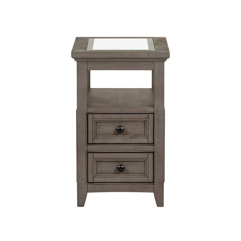 Magnussen Home Paxton Place Dovetail Grey Chairside End Table - 15''W x 24''D x 24''H