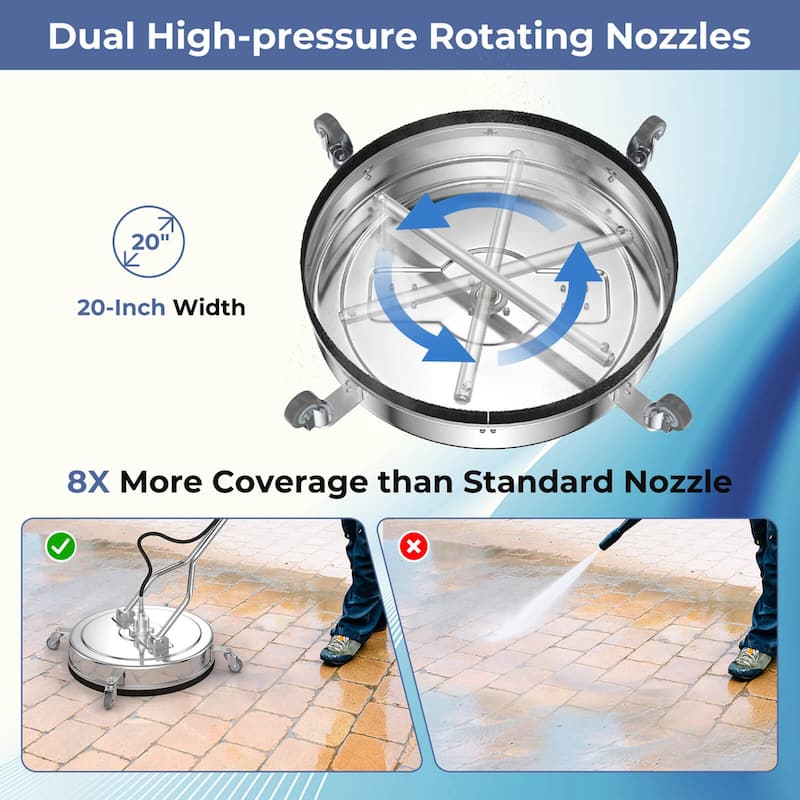 Costway 20" Pressure Washer Surface Cleaner Stainless Steel Power - See Details