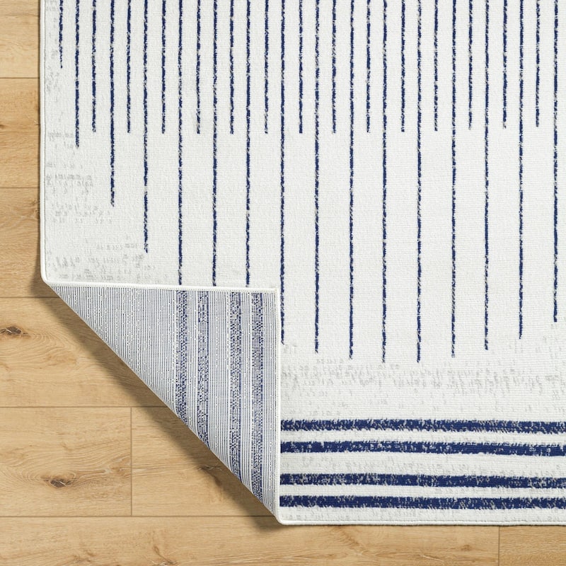 Livabliss Joel Mod Black/Ivory Ombre Geometric Striped Area Rug