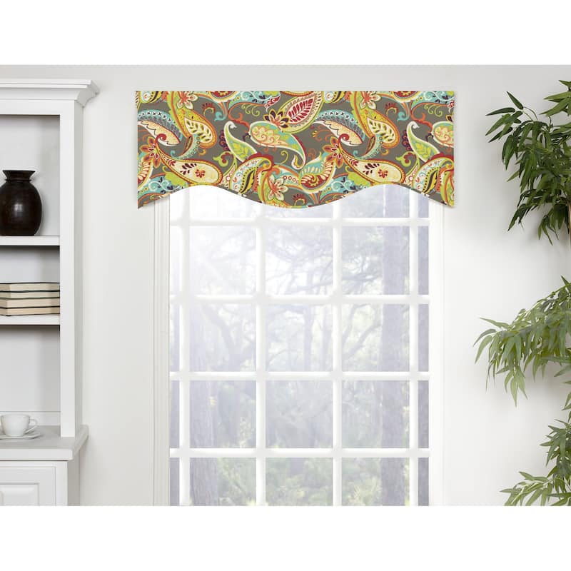 Whimsy grey paisley shaped valance