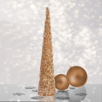 24" Metallic Chunky Iced Cone Tree