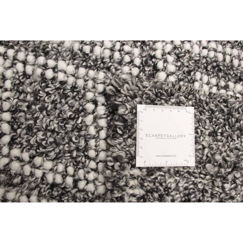 ECARPETGALLERY Braid weave Sienna Black Wool Rug - 5'0 x 7'9