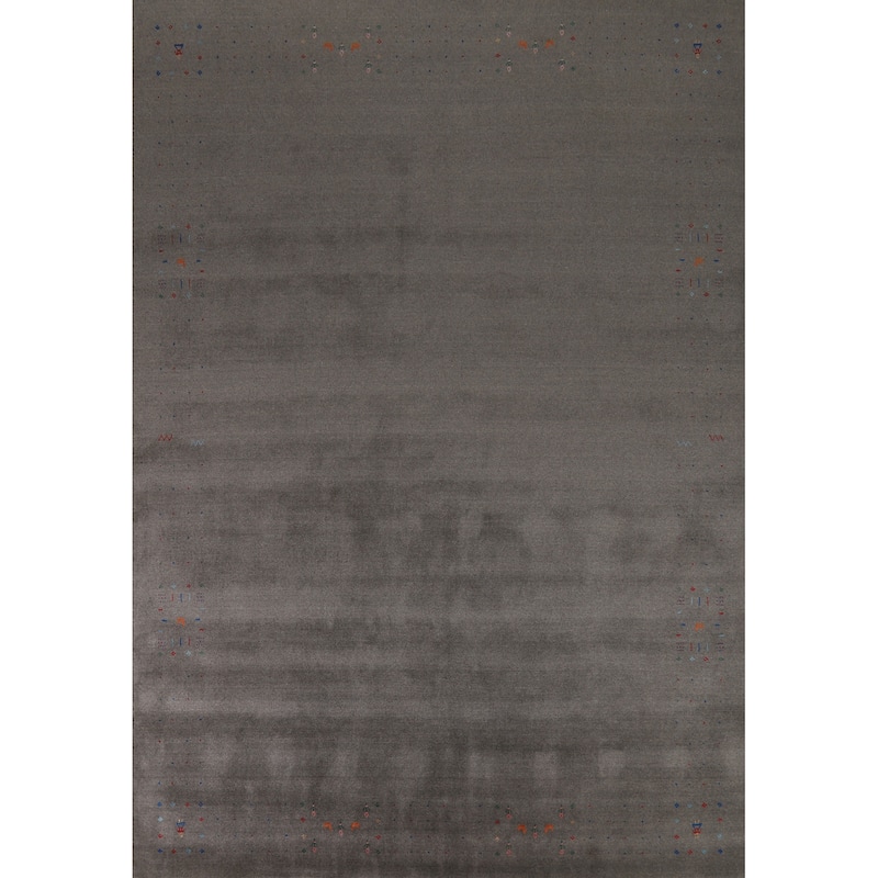 Handmade Gray Gabbeh Indian Area Rug 9x12 - 9' x 12'