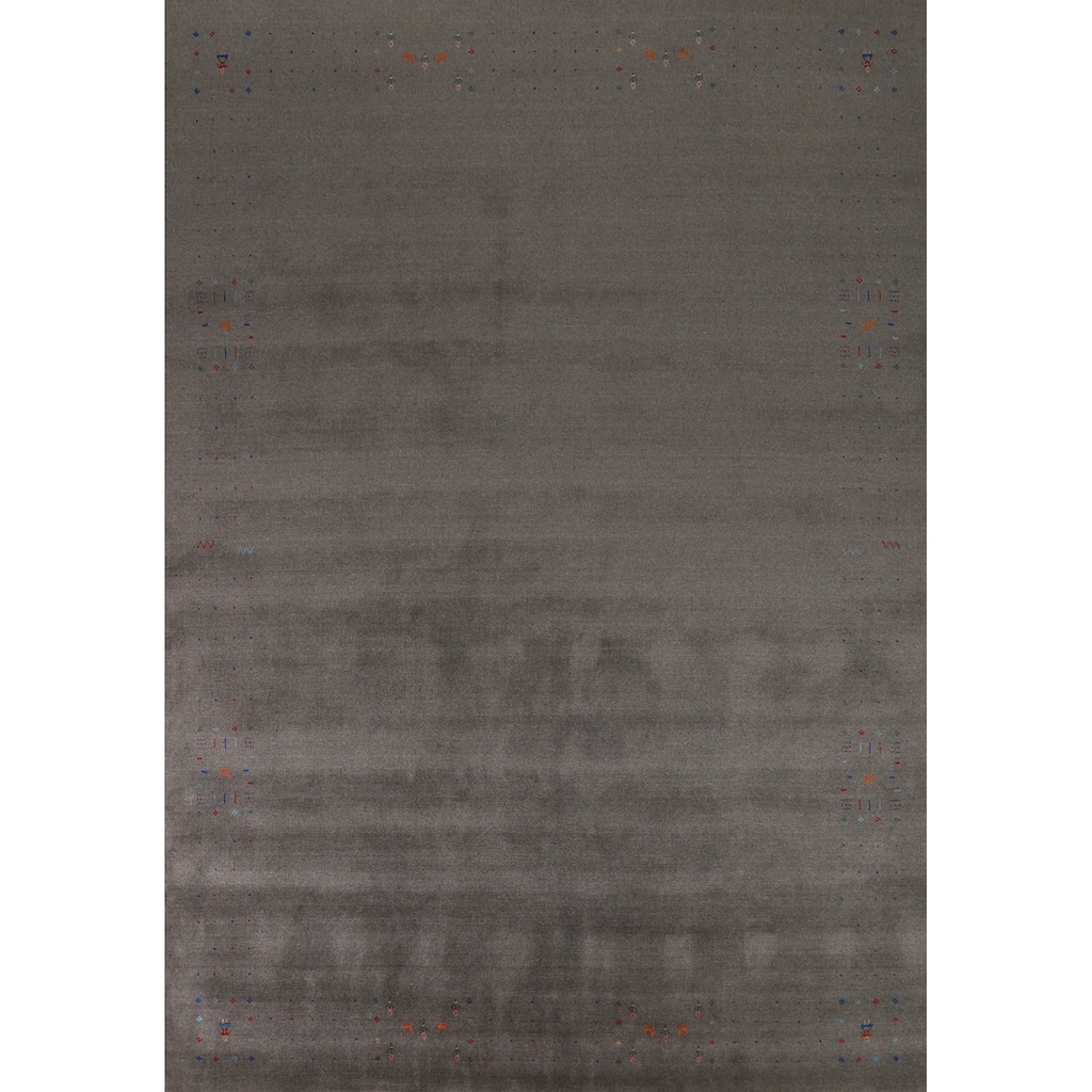 Handmade Gray Gabbeh Indian Area Rug 9x12 - 9' x 12'