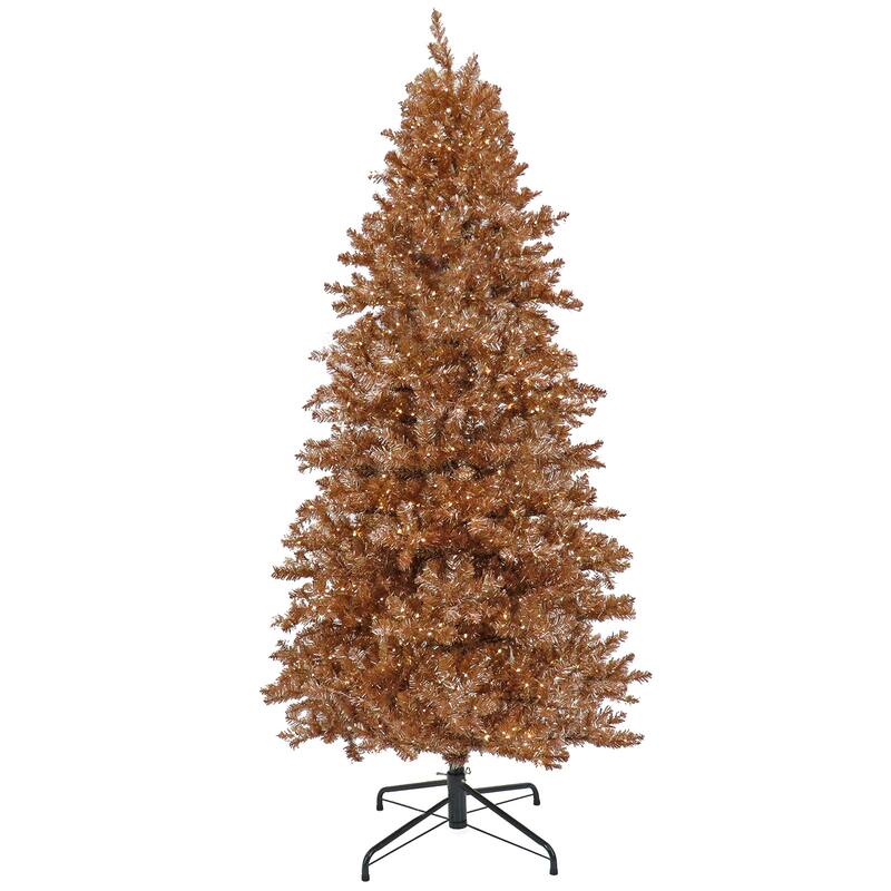 National Tree Company 9 ft. Pre-Lit Christmas Rose Gold Metallic Tree - 9 Foot