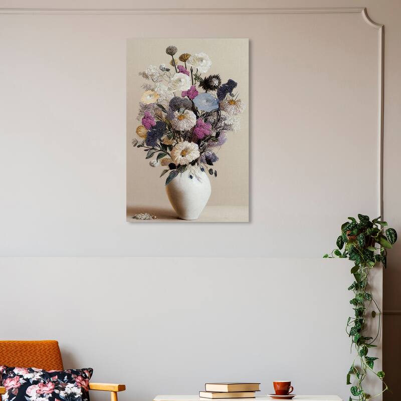 Wynwood Studio Canvas Floral and Botanical Neutral Lovely Bouquet Brown and Taupe Traditional Wall Art Canvas Print - 30 x 20