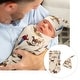 preview thumbnail 2 of 4, Western Cowboy 7-piece Newborn Baby Layette Set - Red Blue Tan Chocolate Brown and White Wild West Southern Country Horse