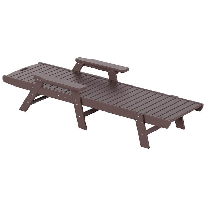 Laguna Hdpe All Weather Outdoor Patio Pool Reclining Chaise Lounges With Square Side Table (3-Piece Set)