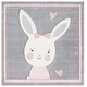 preview thumbnail 30 of 34, SAFAVIEH Carousel Kids Njomeza Bunny Rug Grey/Ivory - Square - 5'3"