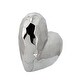 preview thumbnail 3 of 4, Silver Ceramic Heart 8" 7.75"H - 7.75" x 3.25" x 7.75"
