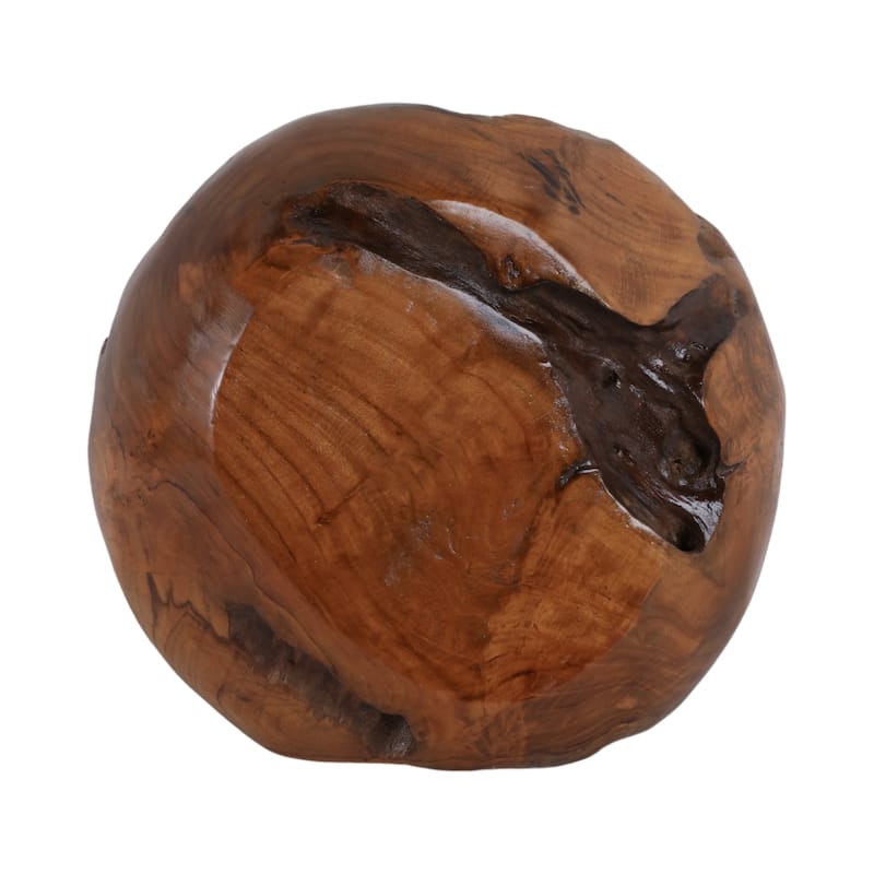 Wood Capiz Decorative Bowl with Natural Burnt Edges - 3" Brown - 12" x 12" x 3"