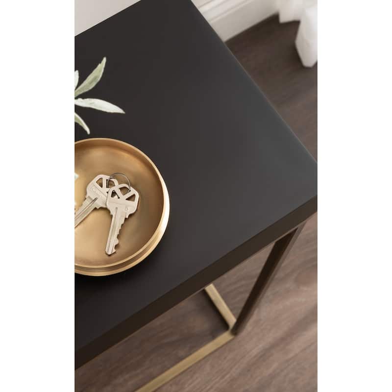 Kate and Laurel Karlsen Wood and Metal Slim Side Table