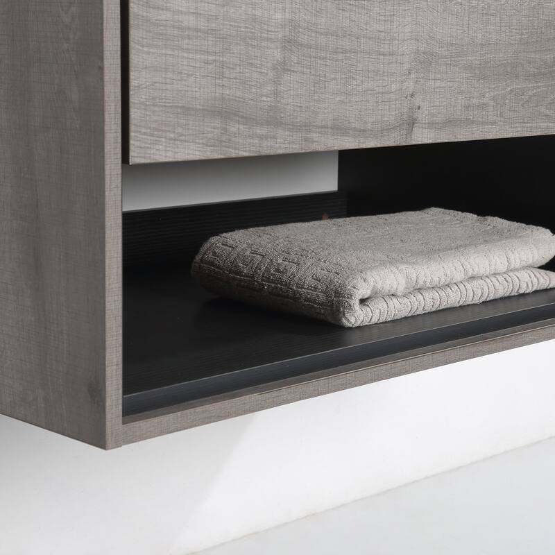 24"/30"/32"/36" Floating Bathroom Vanity Set with Ceramic Sink