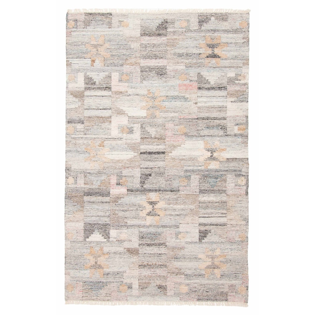 ECARPETGALLERY Flat-Weave Ankara FW Grey Wool Kilim - 5'1 x 8'0