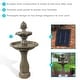 preview thumbnail 10 of 13, Sunnydaze 2-Tier Pineapple Solar Water Fountain with Battery Backup - Earth - 46-Inch