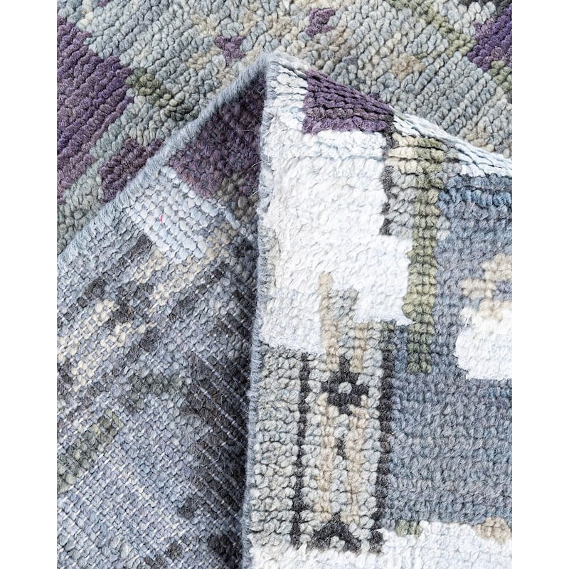 Modern One-of-a-Kind Handmade Area Rug - Gray, 7' 10" x 10' 3" - 7' 10" x 10' 3"
