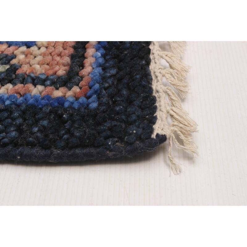ECARPETGALLERY Hand-knotted Modern Oushak Dark Navy Wool Rug - 9'2 x 12'2