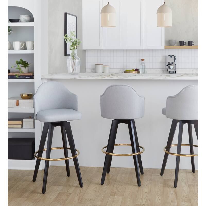 Ahoy Upholstered 30" Fixed-Height Barstool - Set of 2