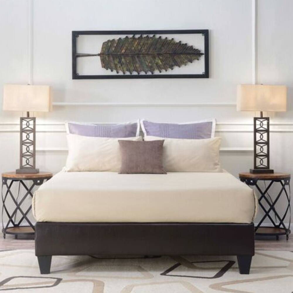 Queen Size Upholstered Platform Bed Brown Bed Bath & Beyond 37426137