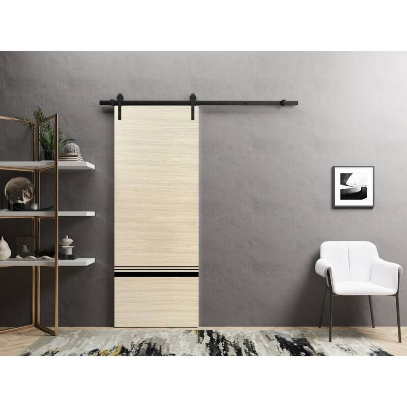 Sturdy Barn Door 18 x 80 Planum 0012 Natural Veneer with 6.6FT