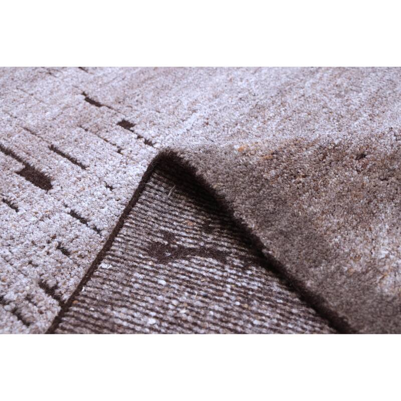 ECARPETGALLERY Hand-knotted Tangier Brown Wool Rug - 6'2 x 9'0