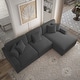 preview thumbnail 107 of 132, 118" W Corduroy L-shape Modular Sectional Sofa with Pillows