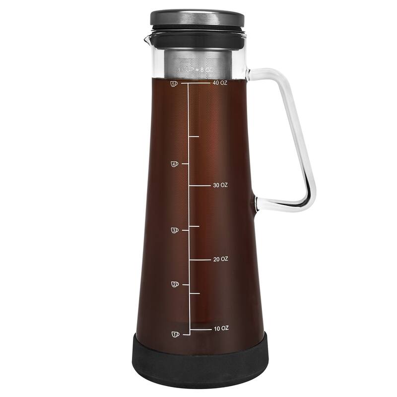 JoyJolt Fresco Cold Brew Coffee Maker, 1 Liter- 32 Ounce Glass Tea Maker - Clear