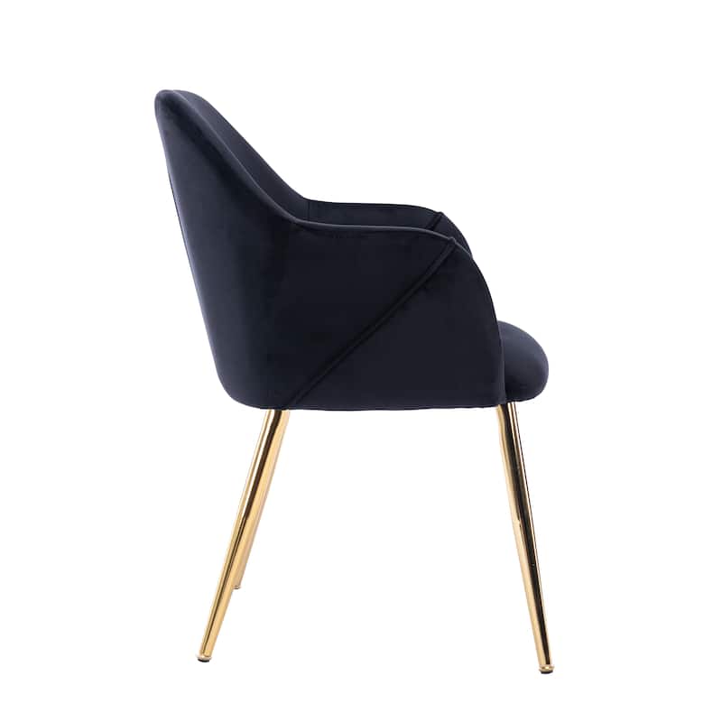 Porthos Home Avah Dining Chair Armchair, Velvet, Gold Chrome Legs